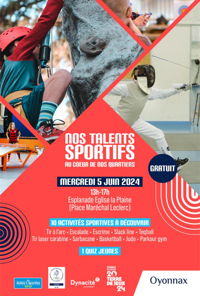 affiche nos talents sportifs au coeur des quartiers 2024